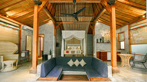 Zin Private Pool Teak Villa Living room