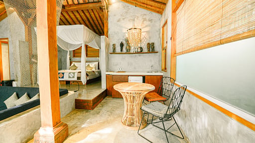 Zin Private Pool Teak Villa Living room