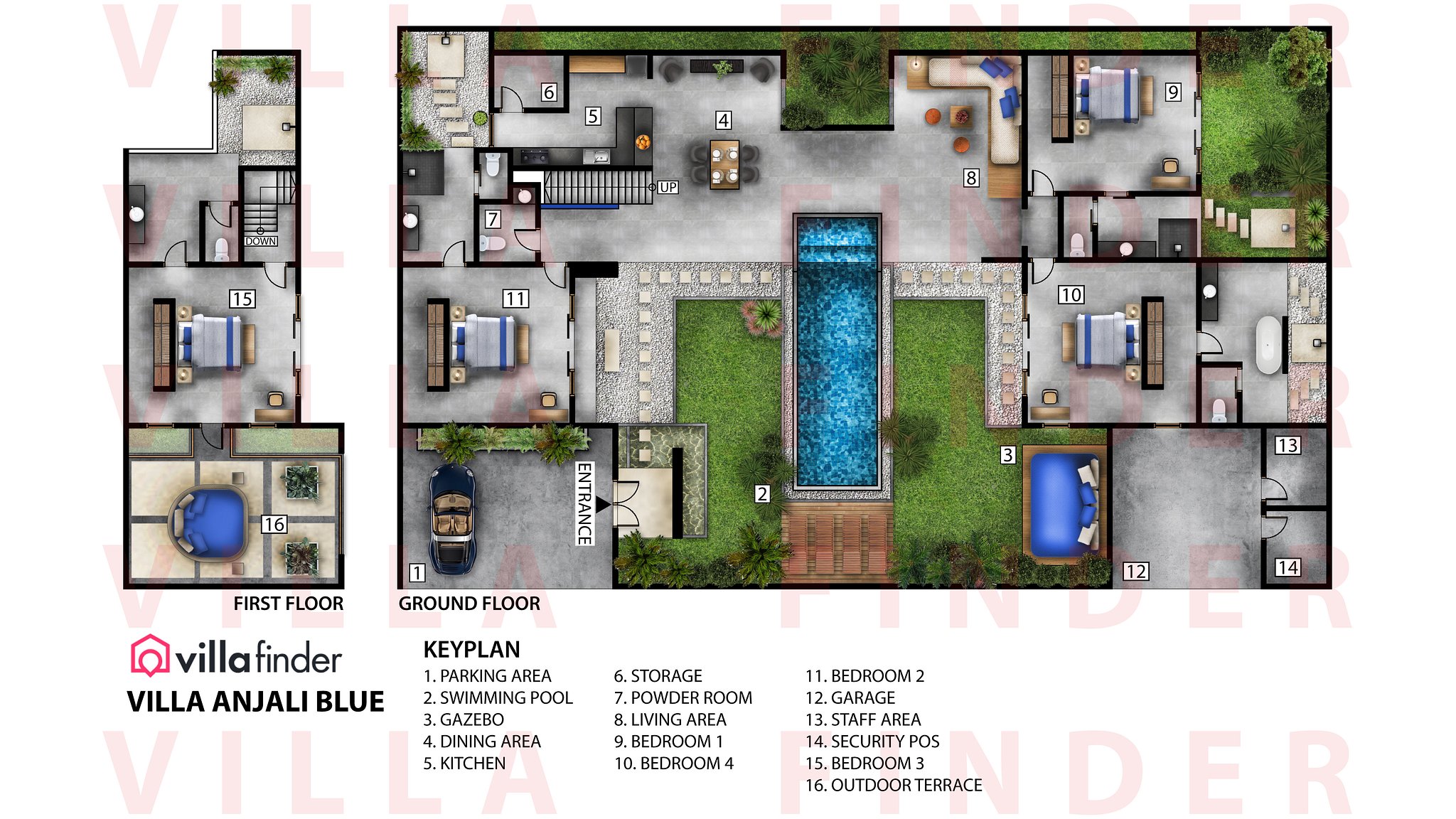 Villa Anjali Blue Floor plan