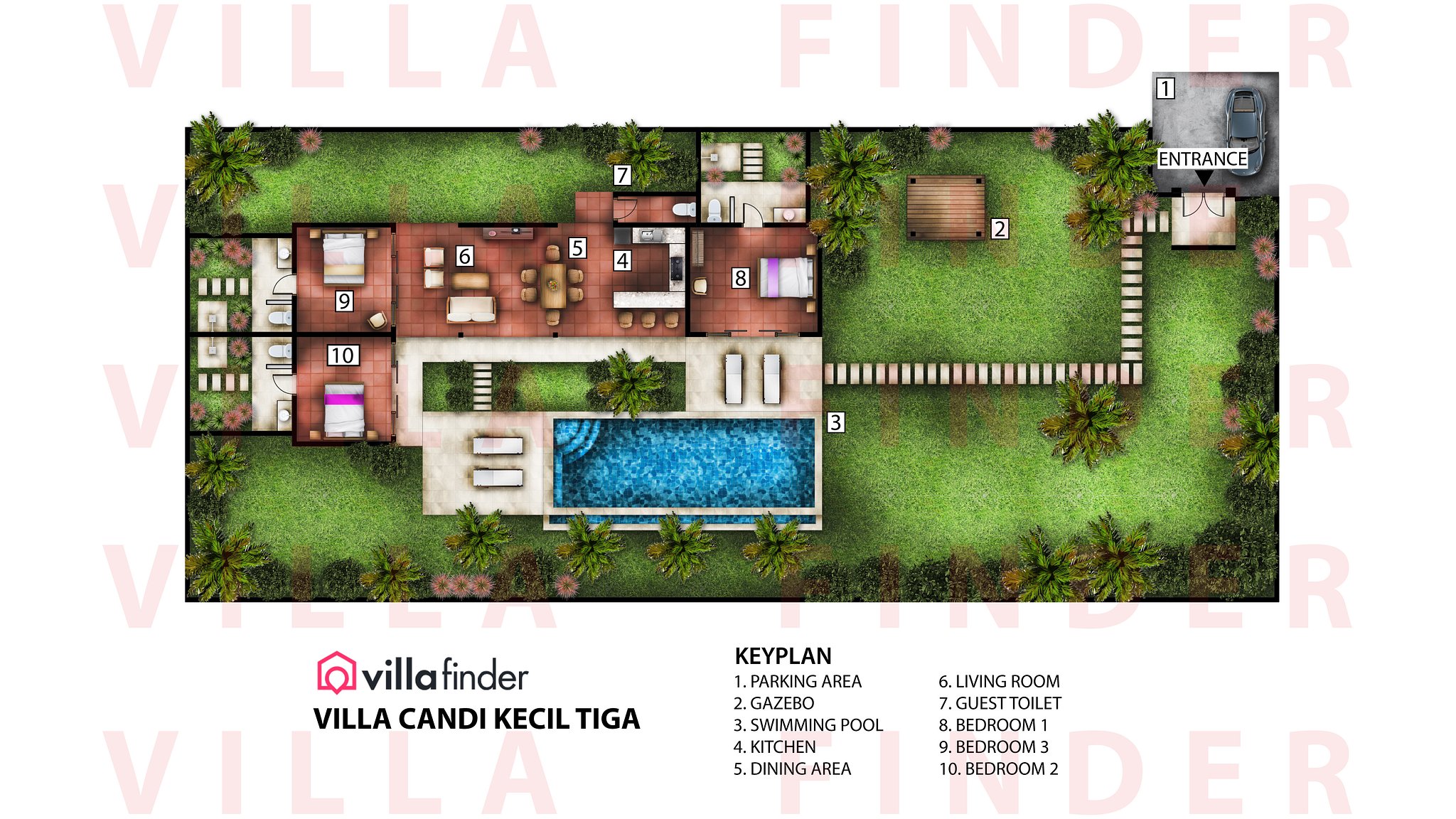 Villa Candi Kecil Tiga Floor plan