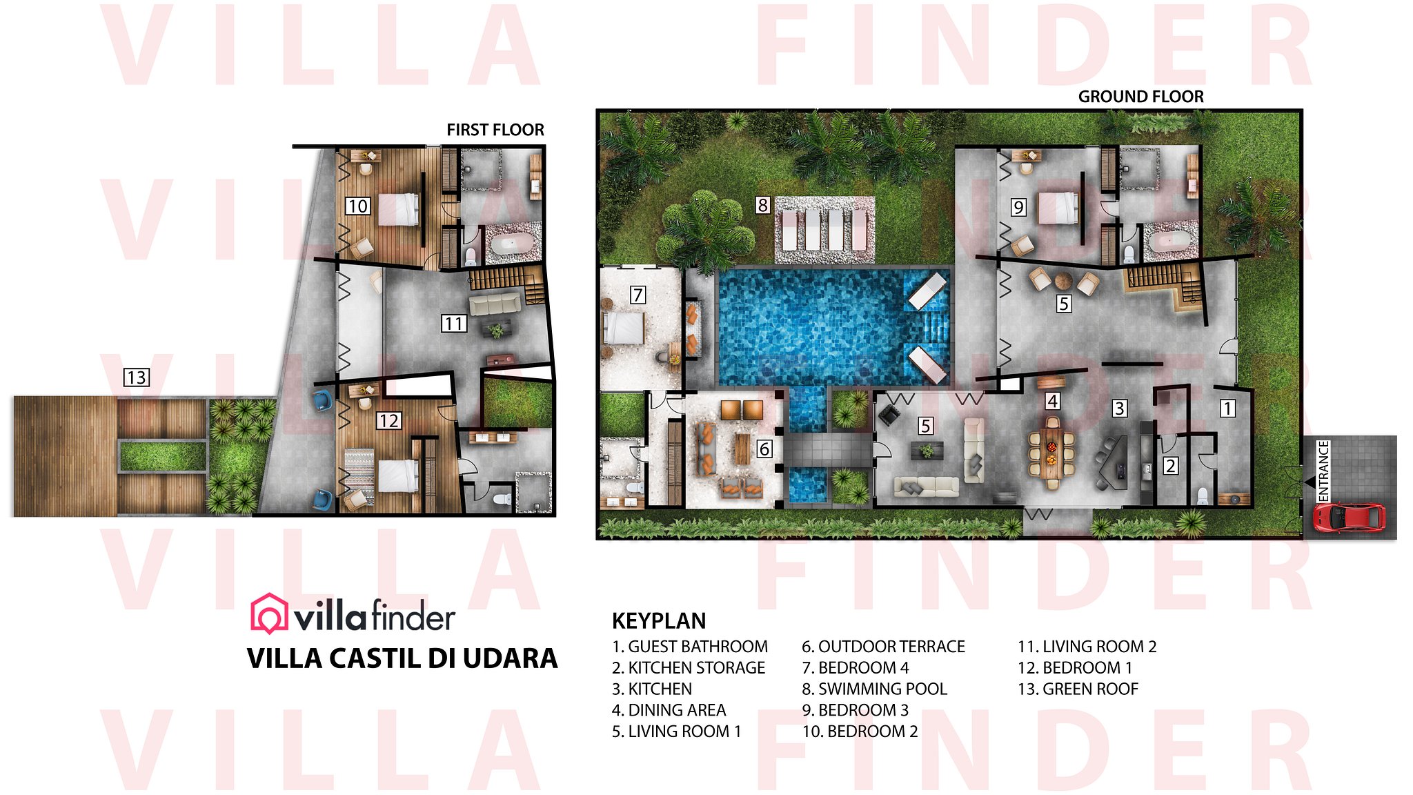 Villa Castil di Udara Floor plan